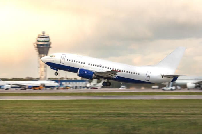 RESIDCO – Value Investing In a Turbulent Market A plane takes off at sunset.