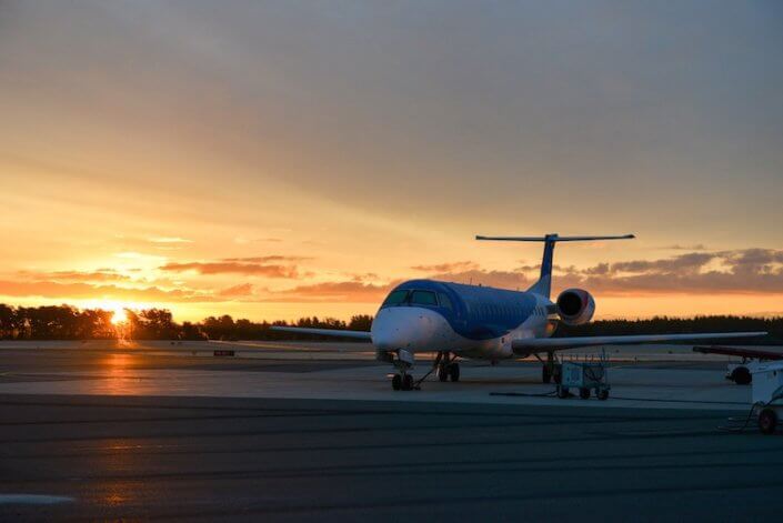 Embraer ERJ 145 in sunrise. Embraer ERJ 145 in sunrise.